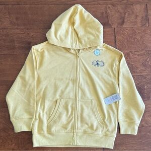 NWT size 8 yellow Zip Up Hoodie with Fun Graphic